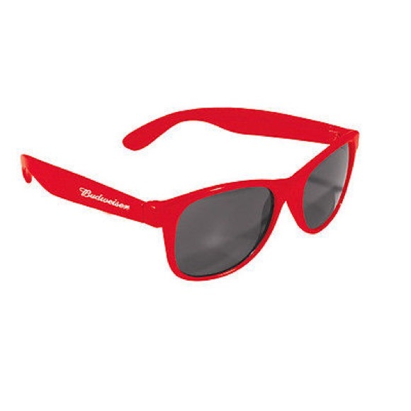 1990s Budweiser wayfarer red frame sunglasses - Picture 3 of 8